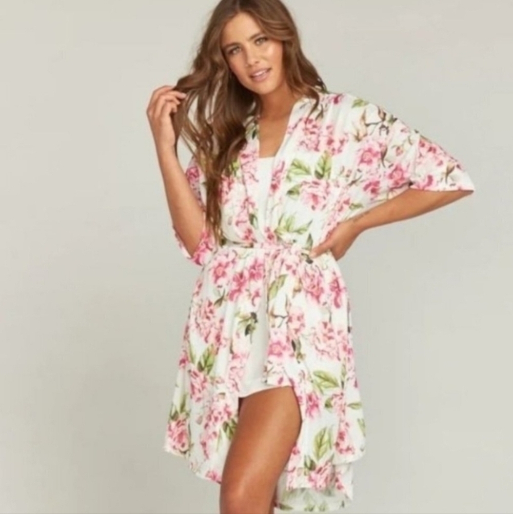 Show Me Your MuMu Pink Floral Kimono One Size